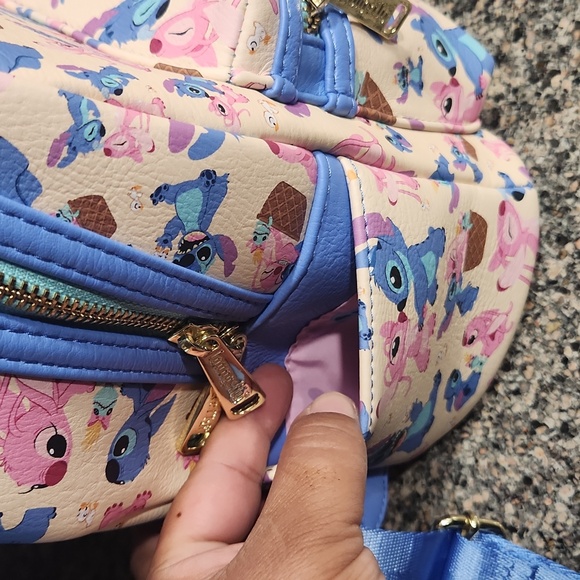Loungefly Pink and Blue Stitch Backpack - Picture 5 of 7